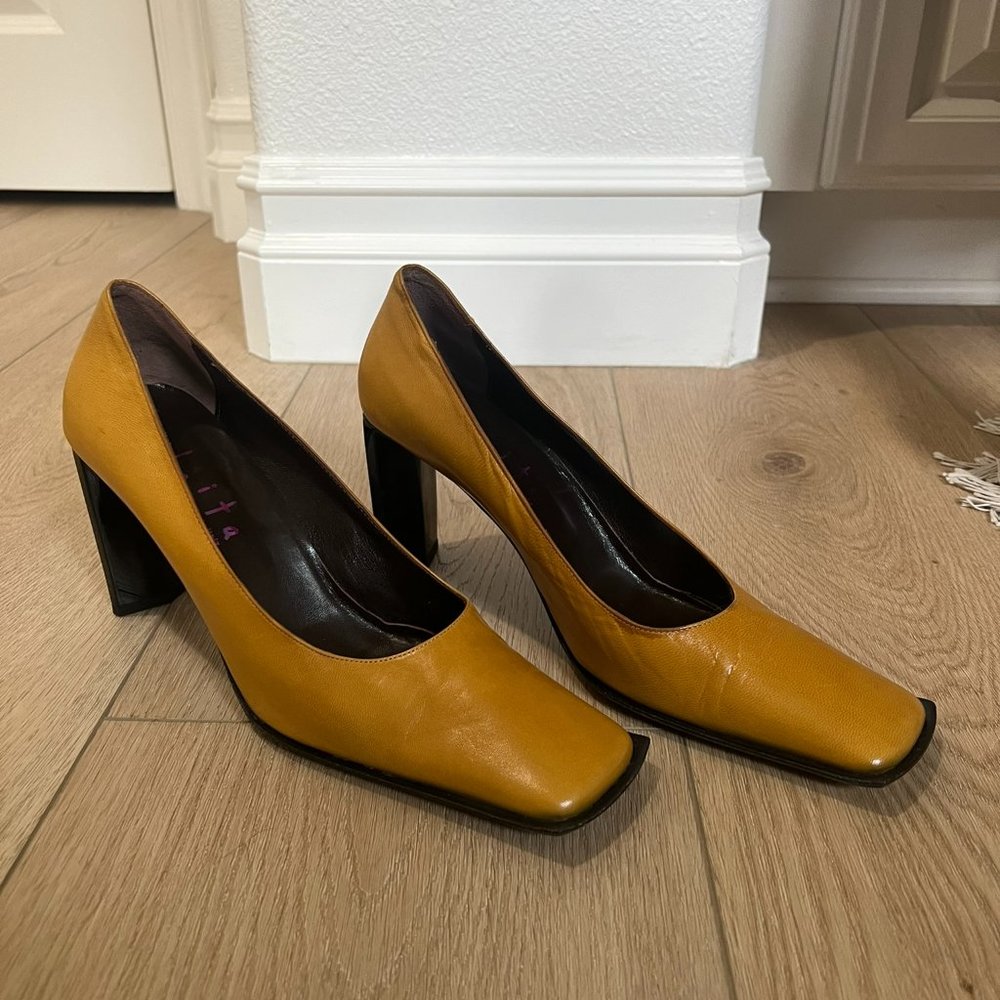 Loita Mastered shoes Made in Italy, Square toe &  square 4"thin heels